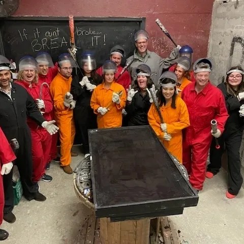 a group of people posing for the camera