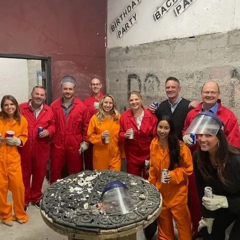 a group of people posing for the camera